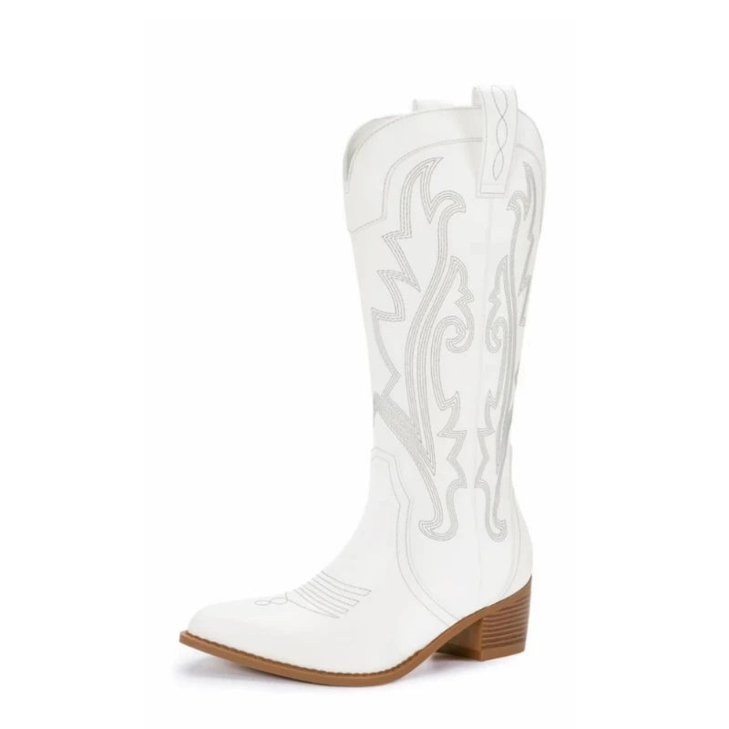 Bota Bordada Cano Médio