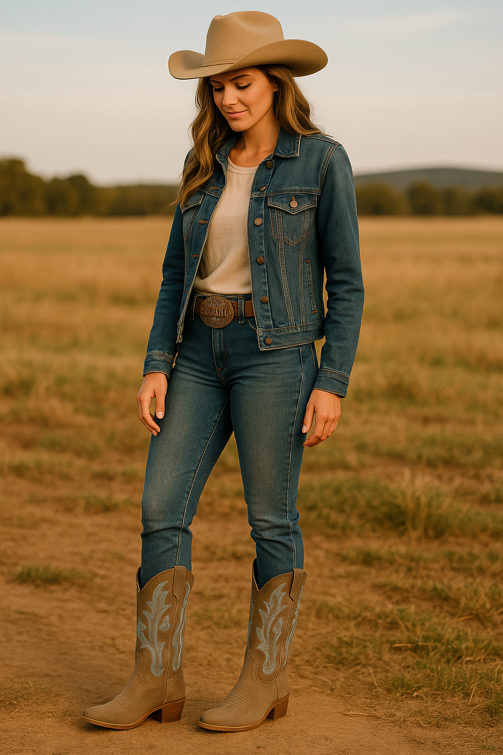 Bota Bordada Cano Médio