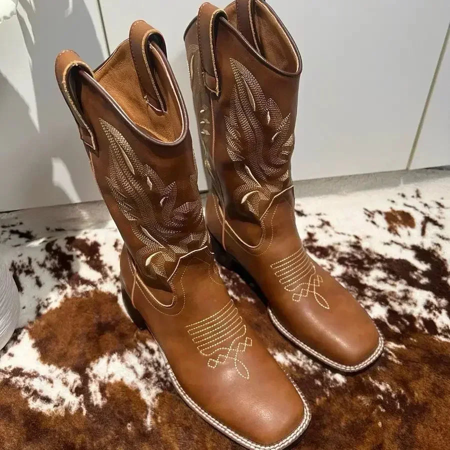 Bota Texana Feminina Serraretti Bordada