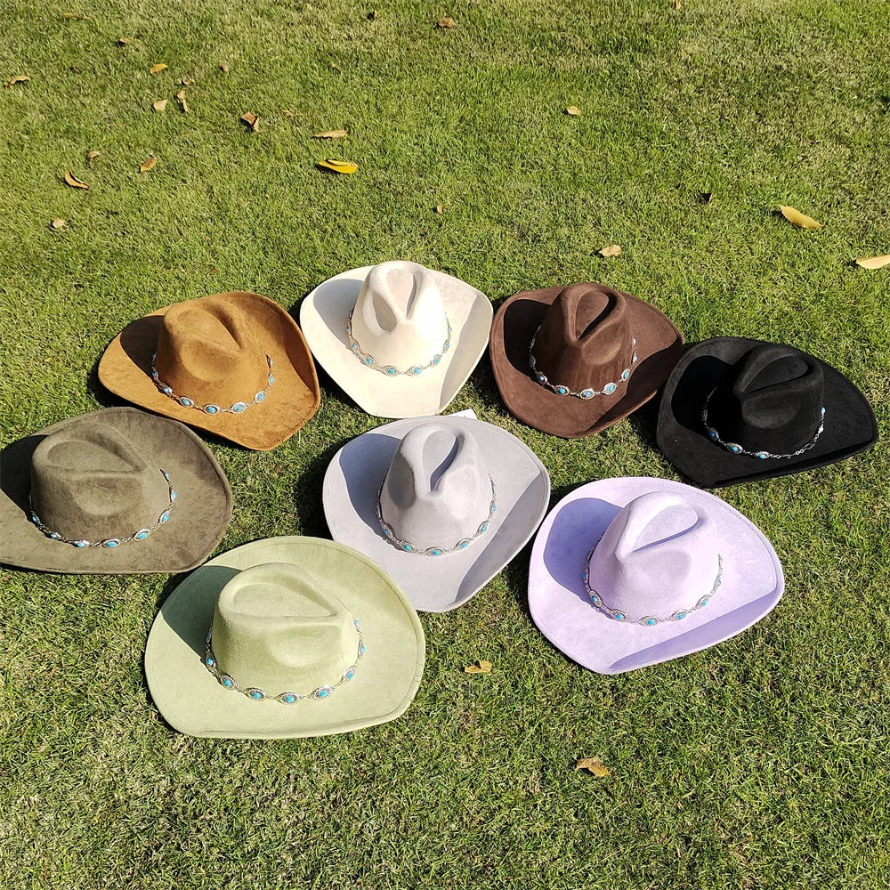 Chapéu Fedora Western Suede Boho