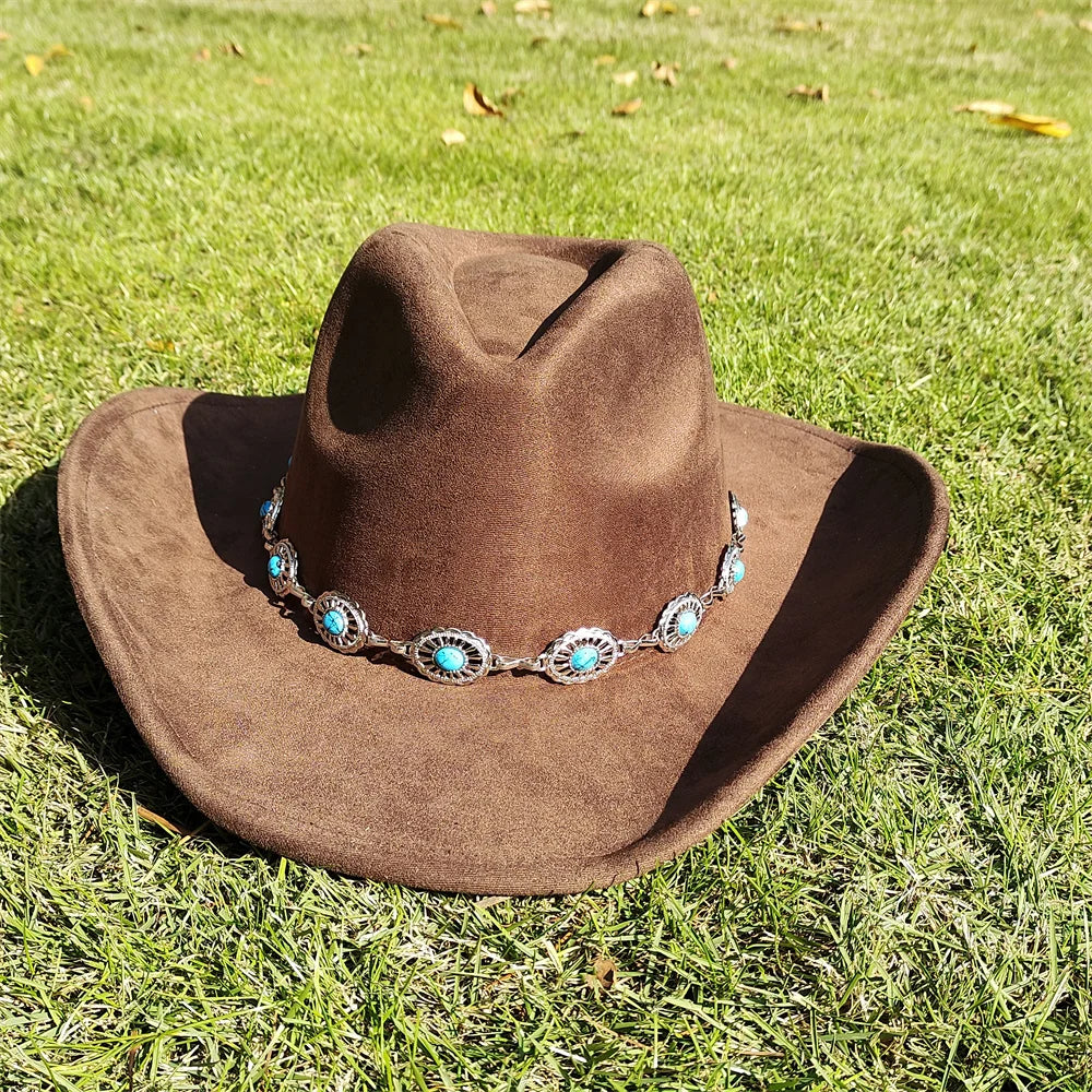 Chapéu Fedora Western Suede Boho