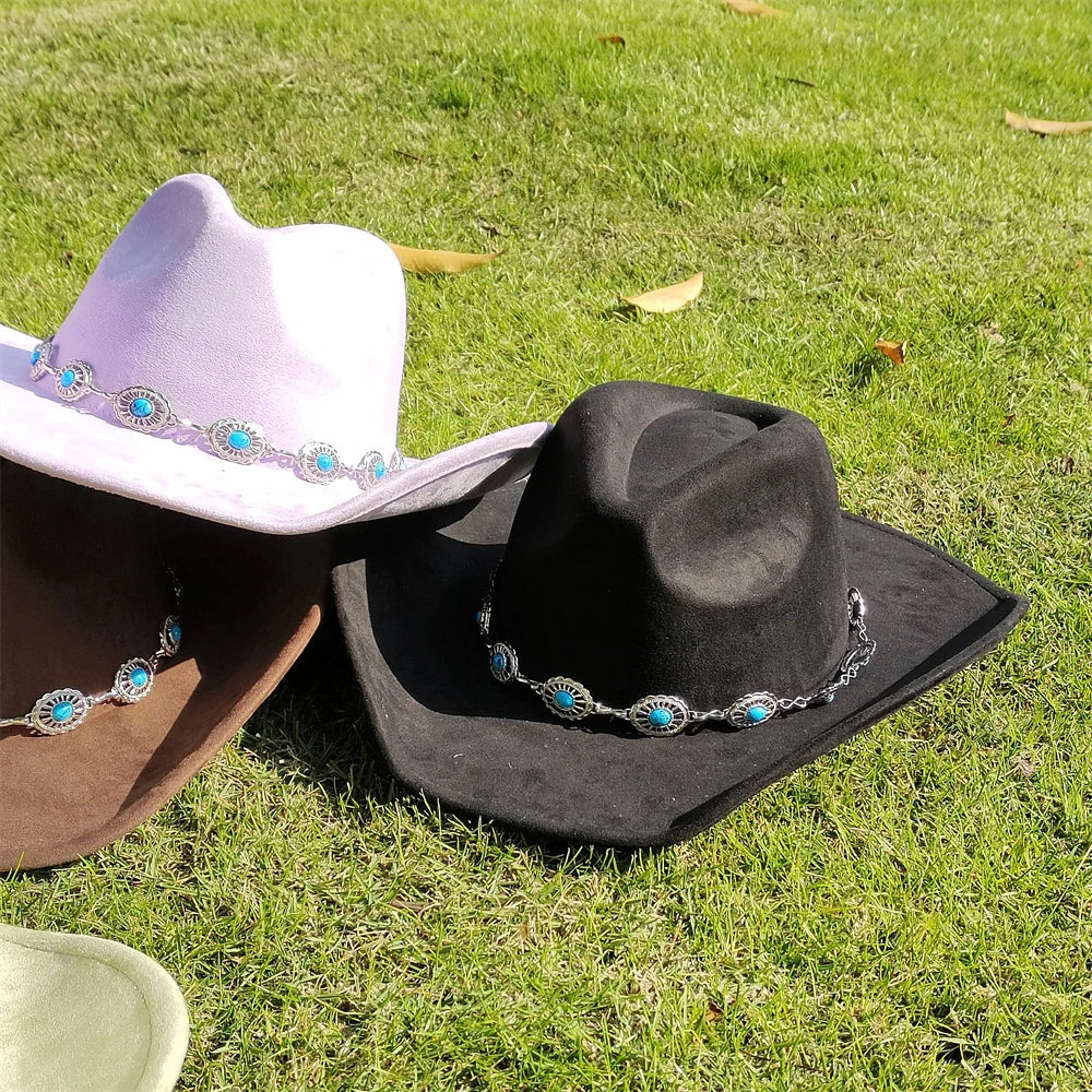 Chapéu Fedora Western Suede Boho