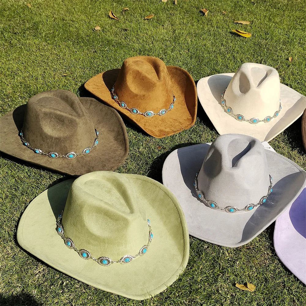 Chapéu Fedora Western Suede Boho