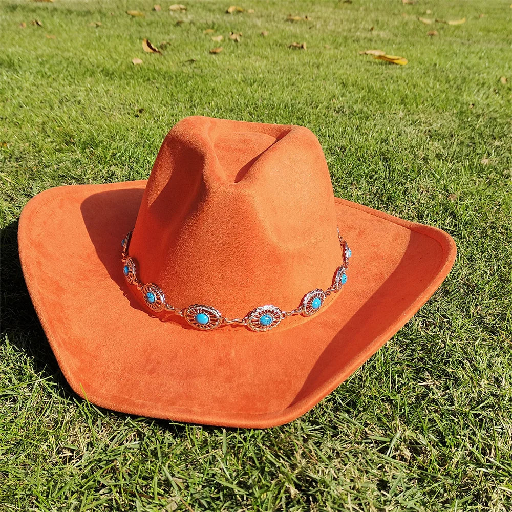 Chapéu Fedora Western Suede Boho
