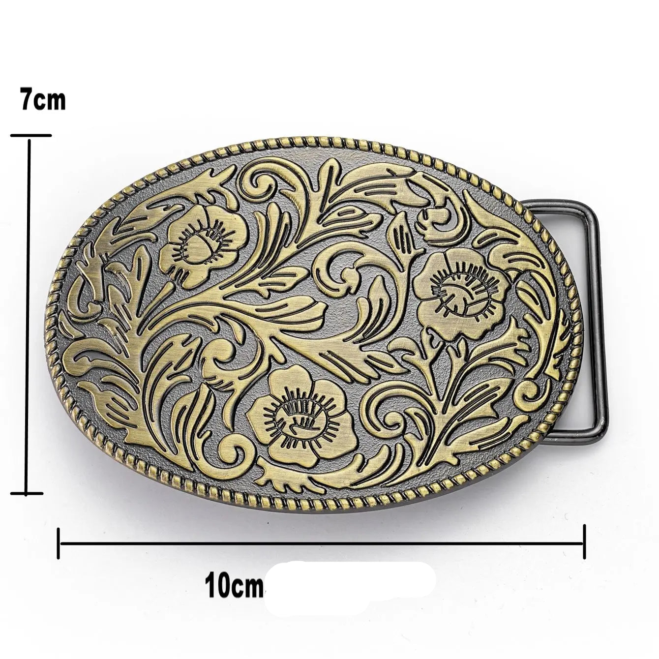 Fivela Floral Western Denim