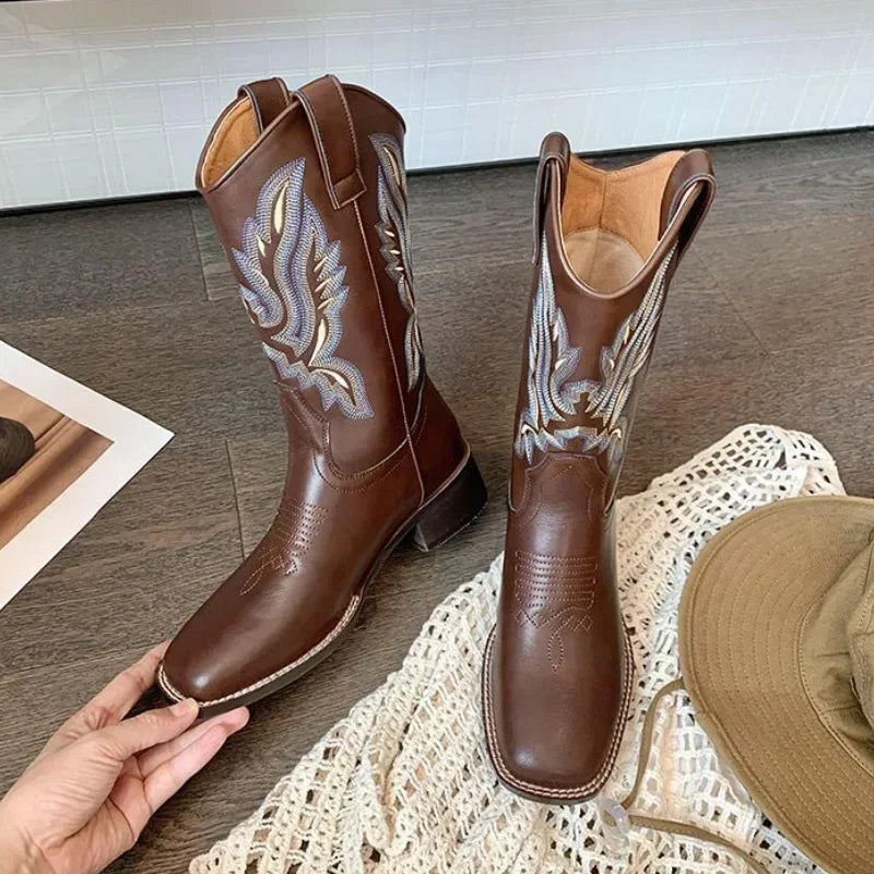Bota Texana Feminina Serraretti Bordada