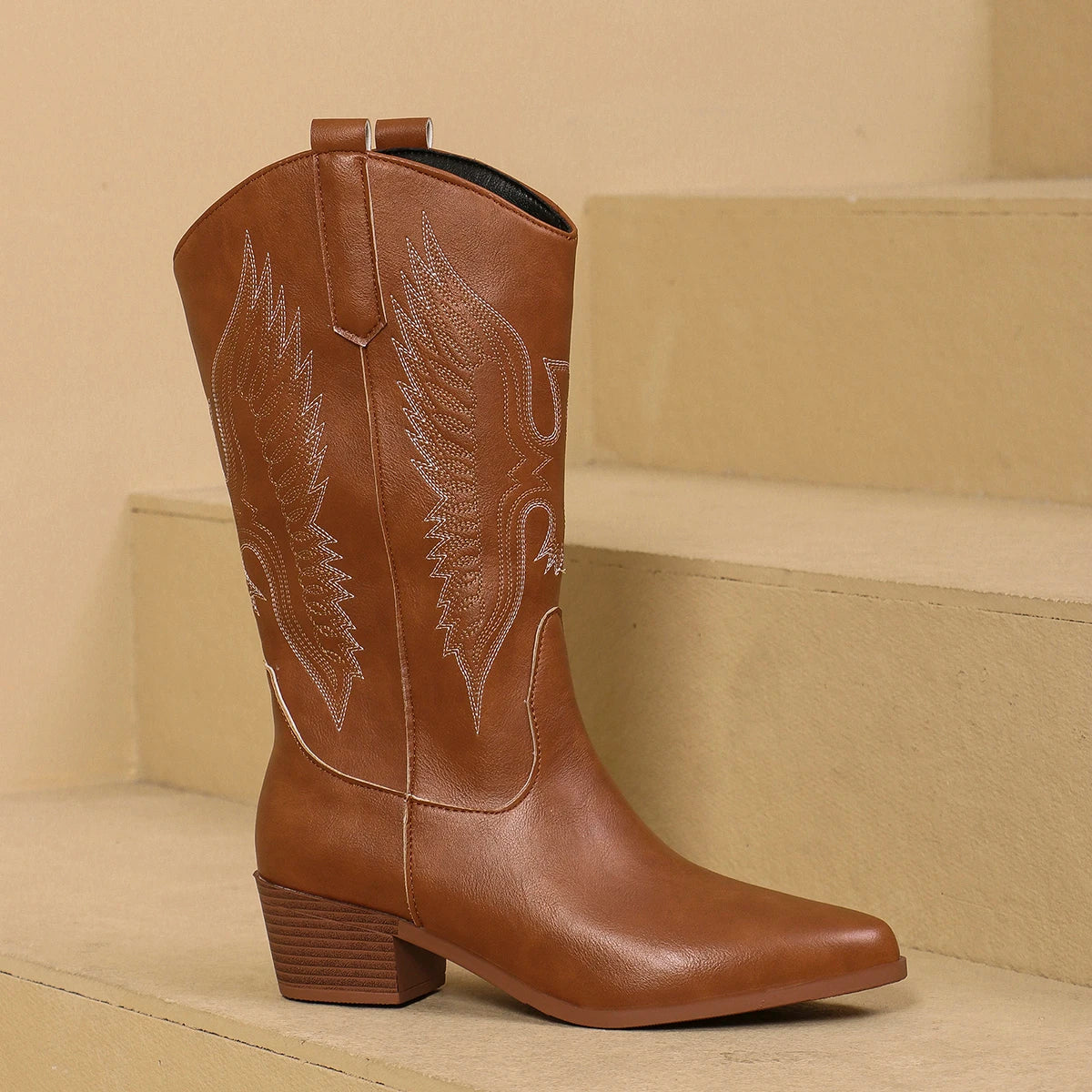 Bota Texana Bordada Cano Longo
