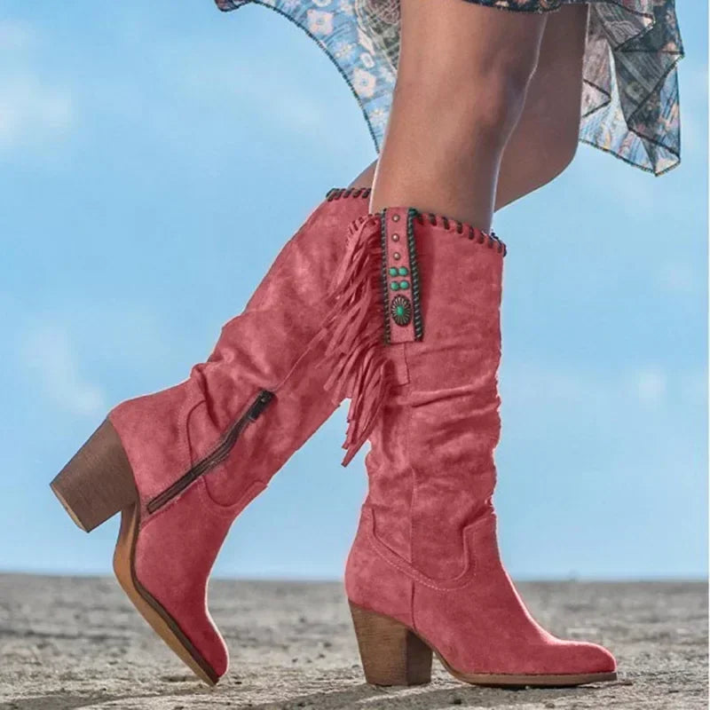 Bota Texana Feminina Cowboy com Franjas