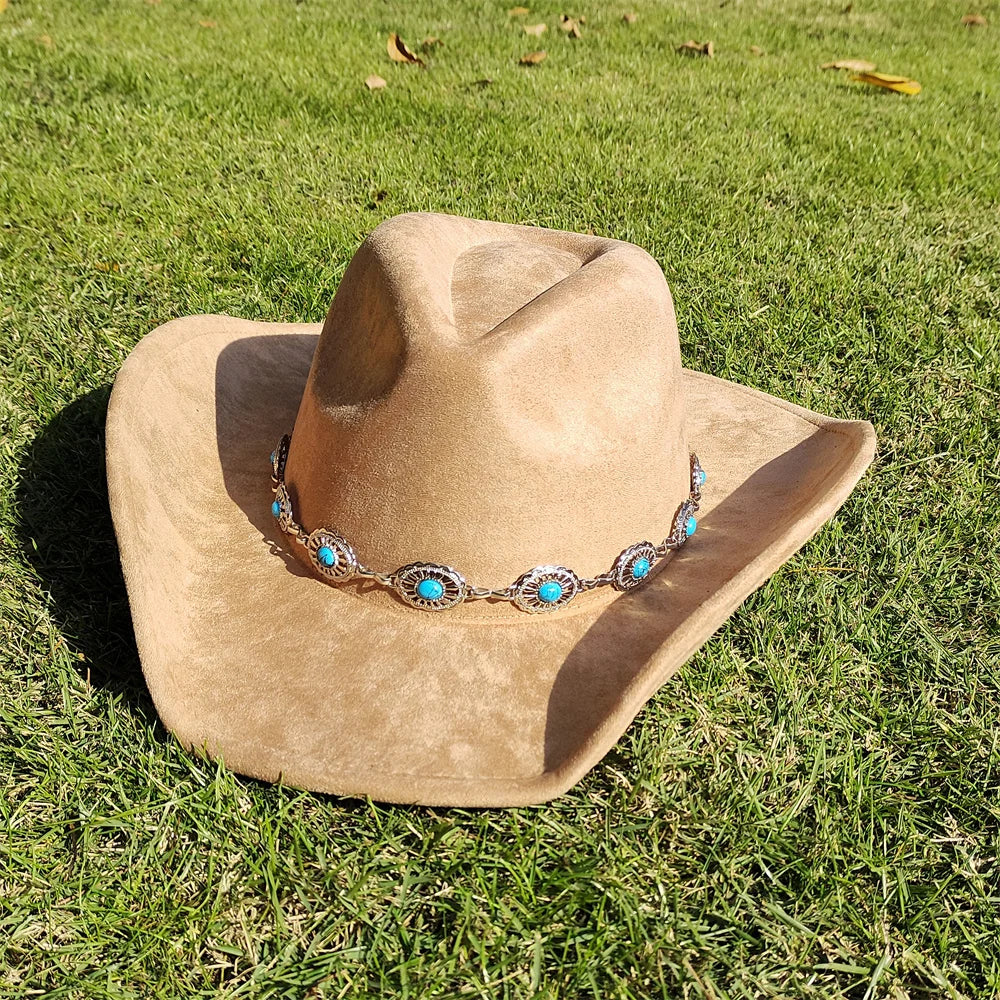 Chapéu Fedora Western Suede Boho