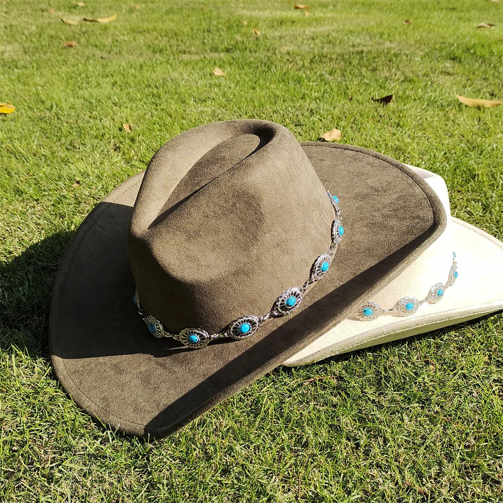 Chapéu Fedora Western Suede Boho
