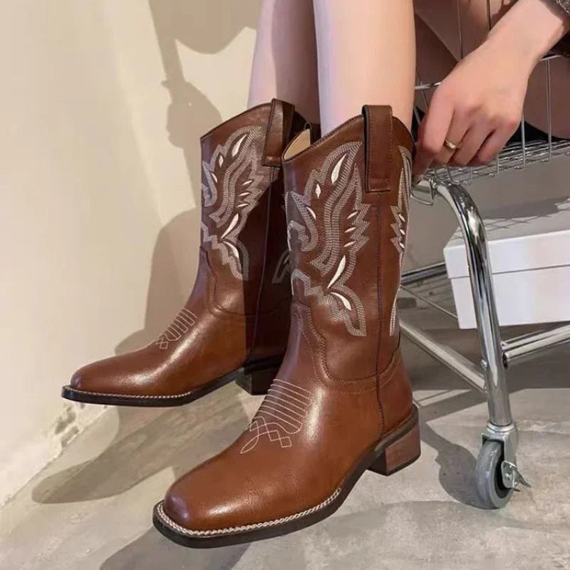 Bota Texana Feminina Serraretti Bordada