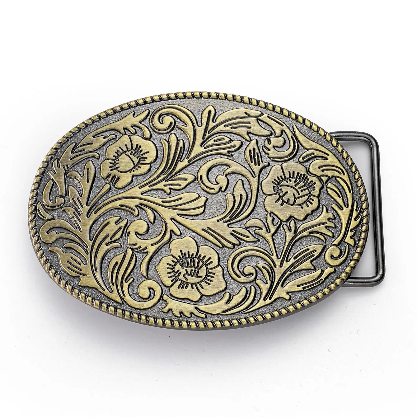 Fivela Floral Western Denim